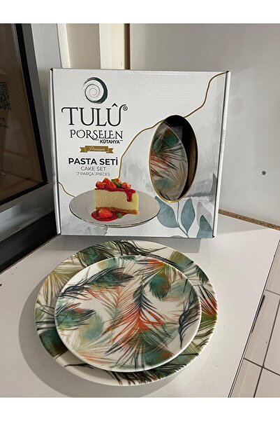 ERGENÇLERZÜCCACİYE Tulu Dijital Baskılı 7 Parça Porselen Pasta Seti
