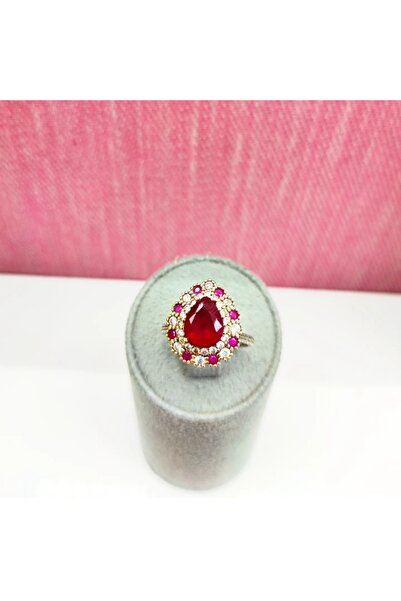 Oriental Kuyumculuk Jewellery Yakut ve Zirkon Taşlı Damla Gümüş Otantik Hürre...