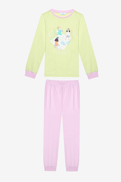 Penti Tennis-Picknick-Pyjama-Set aus Baumwolle für Mädchen – 2-teiliges buntes Set