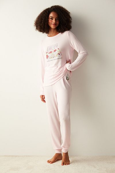 Penti Weekend Long Sleeve Pink Pajama Set
