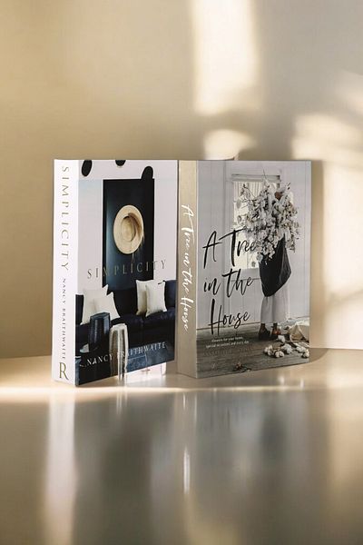 Saccura Decor A Tree & Simplicity 2-Piece Stylish Decorative Book Box Set – Modern and Elegant Design