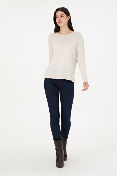 U.S. Polo Assn. Pulover de bază Stone Melange pentru femei 50288951-VR225