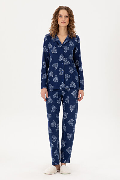 U.S. Polo Assn. Kadın Lacivert Pijama Takımı 50302757-VR033