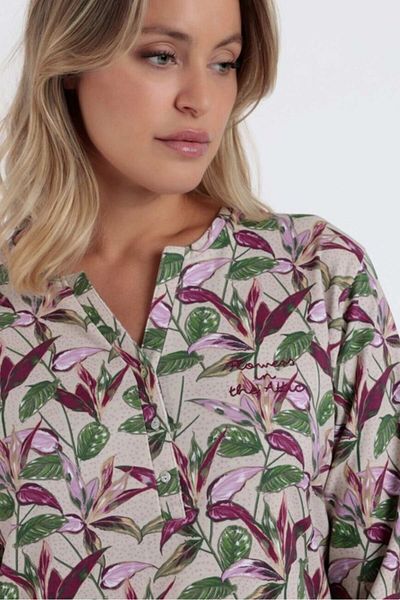 AYYILDIZ 61303 Pink Patterned Nightgown