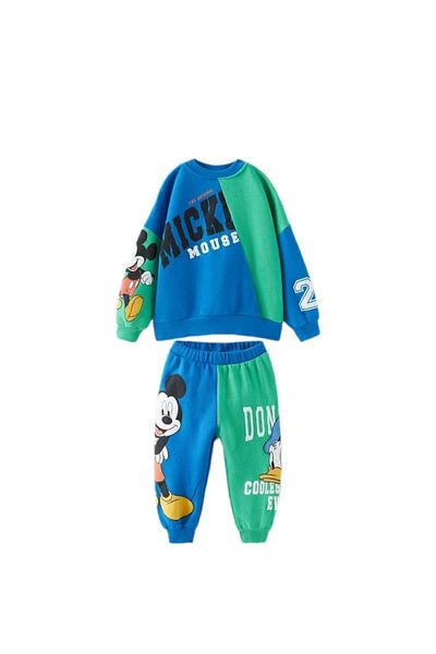 LADİN New Season Boys Mickey Mouse Printed Tracksuit Set (BUY 1 SIZE BIGGER)