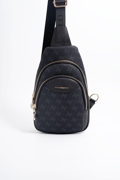 Silver Polo Geantă de talie pentru femei Silver & Polo Black Sp959