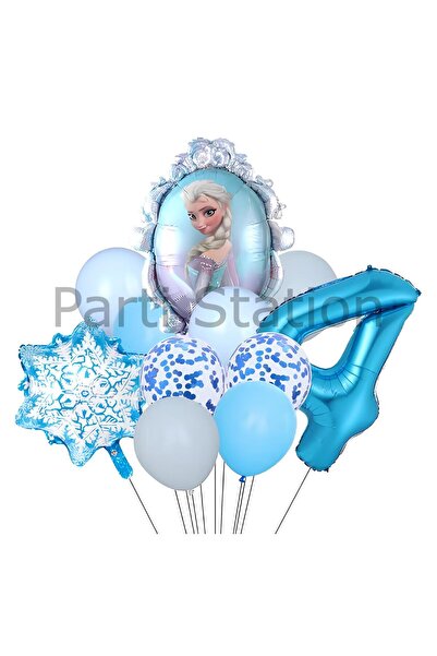 Parti Station Frozen Elsa 4 Yaş Balon Set Karlar Ülkesi Elsa Konsept Doğum Gü...