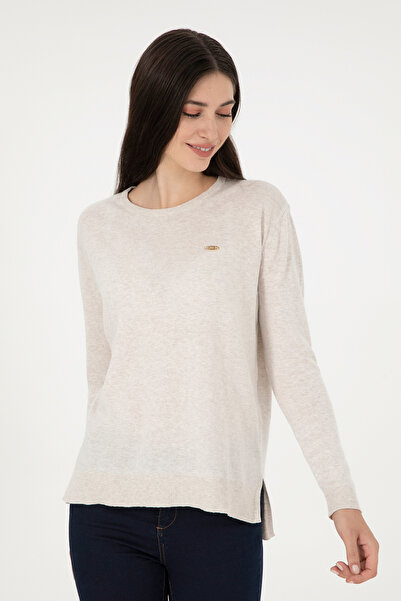 U.S. Polo Assn. Pulover de bază Stone Melange pentru femei 50288951-VR225