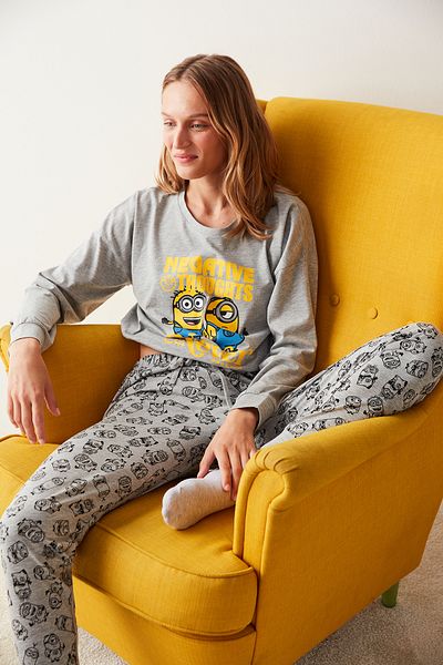 Penti Set de pijamale Gri Melange Lic Never Negative