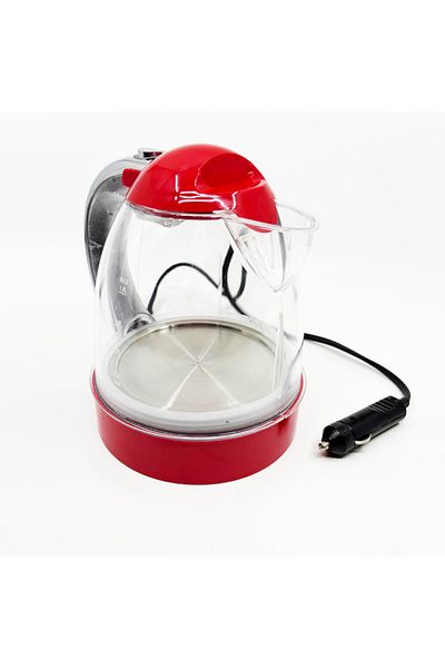 KENT 24 Volt In-Car Red Auto Water Heater Kettle - 1 Lt Teapot