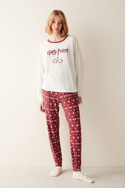 Penti Long Sleeve Trousers Red Pajama Set - Harry Potter Collection