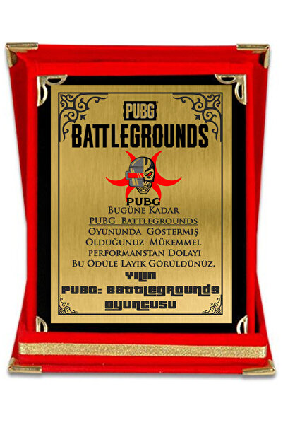 sıradışıhediyem yılın PUBG Battlegrounds  Oyuncusu Kadife Premium Plaket