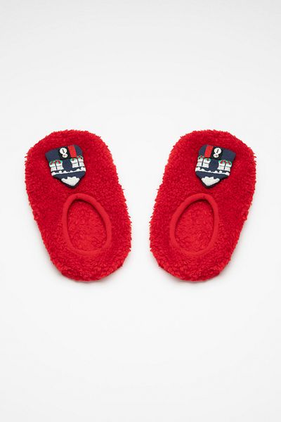 Penti Red Girl's New Year Home Patterned Booties Socks