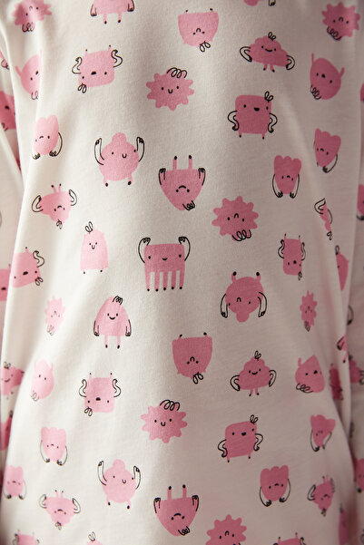 Penti Kız Çocuk Pinky Monster CK Uuzn Kollu 2'li Pijama Takımı