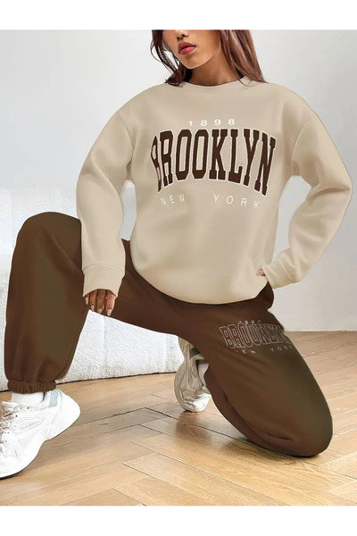 GALASHOP Unixsex Eşofman Takımı Grafik baskılı Şardonlu Trend