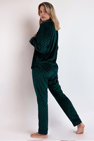 AYYILDIZ 62555 Yeşil Kadife Pijama Takımı