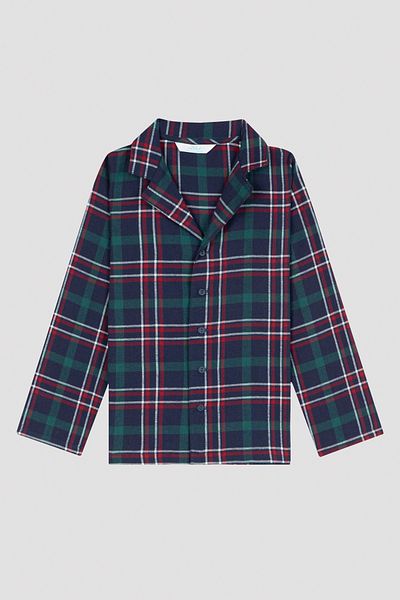 Penti Green Unisex Kids Checked Shirt Pants Pajama Set