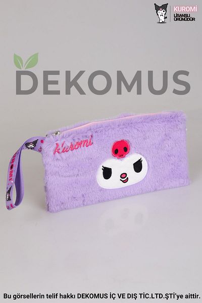 kuromi New Season Licensed Dekomus Kuromi Basic Plush Handbag/Makeup Bag/Pencil Bag