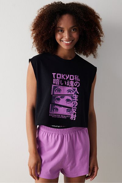 Penti Tokyo Multicolored Pajama Set with Shorts