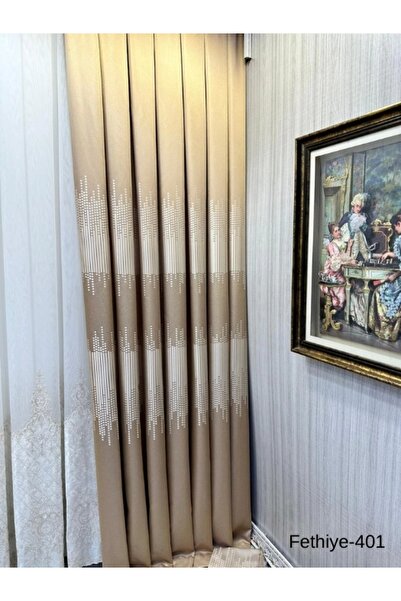 NİVEMESHOME Nivemeshome Conquest 614178   - Χρυσό V-401, 1/3 Κοντή πλισέ κουρτίνα φόντου APM