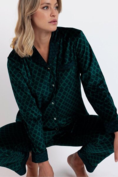 AYYILDIZ 62555 Yeşil Kadife Pijama Takımı