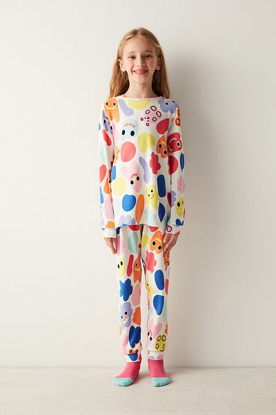 Penti Girl's Cratures Thermal White Pajama Set