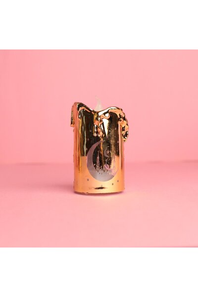 Piraye Gift Ay Yıldız Minare Figürlü Led Gün Işığı Renkli Plastik Pilli Mum 1...