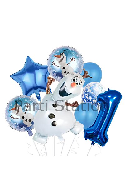 Parti Station Frozen Elsa Olaf 1 Yaş Balon Set Karlar Ülkesi Elsa Olaf Konsep...