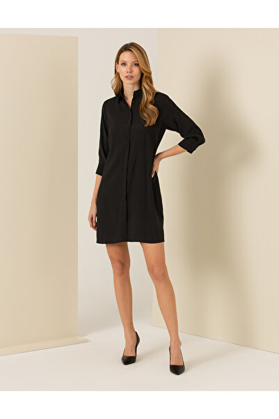 Pierre Cardin Μαύρο Υφαντό Φόρεμα Στενής Γραμμής 50263659-VR046