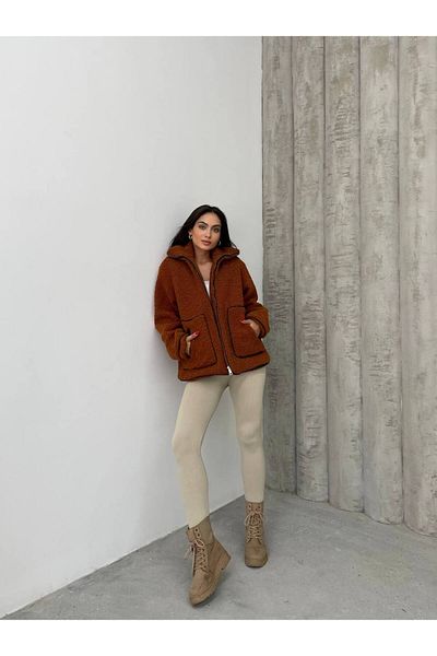 İLKCET MODA Jachetă oversize Boucle pentru femei
