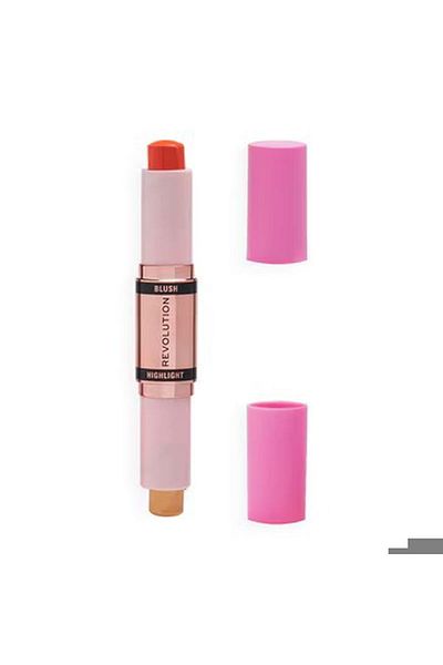 Revolution Double Sided Vegan Matte - Blush and Brightening Stick Coral