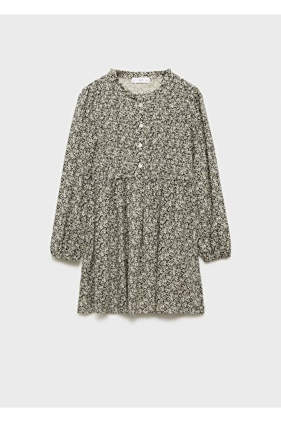 MANGO Kids Düğmeli desenli elbise