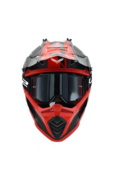 LS2 Charger Goggles Motokros Gözlük (IRIDIUM CAMLI) Siyah