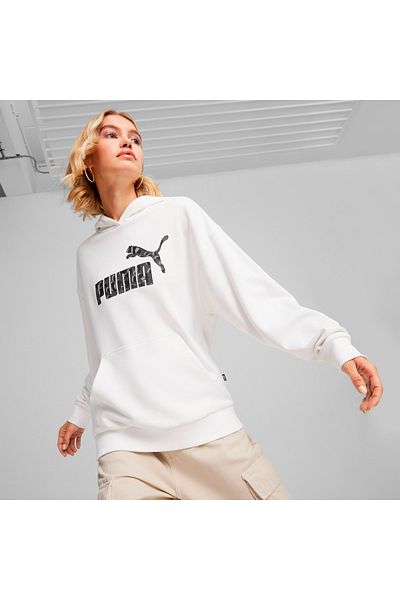 Puma Essentials Animal Women's White Hooded Sweatshirt