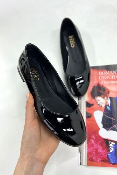inizio Black Patent Leather Ballerina P9000 Model Men's Shoes