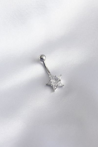 Toptan Bulurum Star Model Γυναικείο Piercing κοιλιάς - Χειρουργικό ατσάλι 316L και πέτρα ζιργκόν - TJ-PR1210