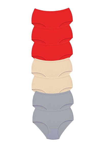 Tutku 7 Adet Kadın Yüksek Bel Bato Kalın Lastik Külot S17