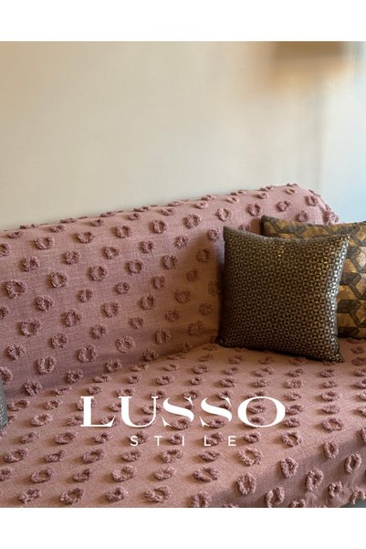 lusso stile Ponpon Sofa Cover Plum 180X300