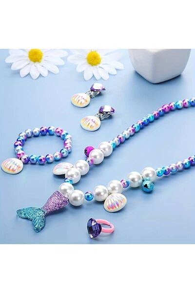 GlassySKY Mermaid Necklace and Bracelet Set - Party Supplies, Gift