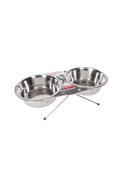 Karlie Double Steel Baby Bowl 2x2500ml - 25cm
