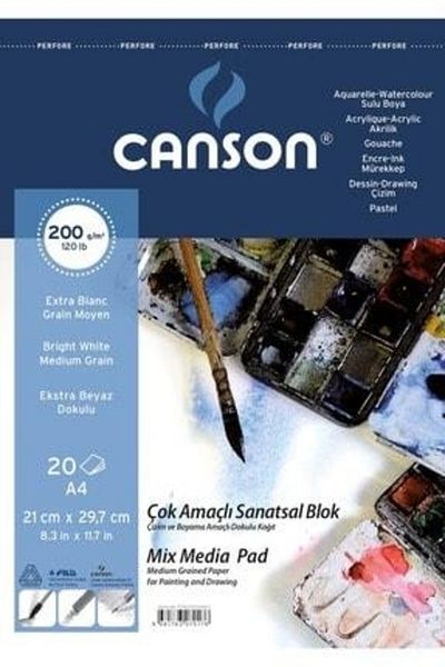 Canson Fıneface 200Gr A4 20Yp Picture Blocks - Top Spiral Multi-Purpose