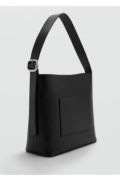 MANGO Woman Geantă Shopper din piele - elegantă și practică