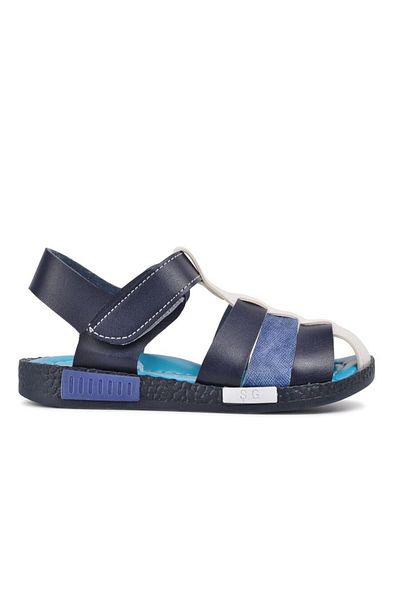 ŞİRİNGENÇ Smocked Bleumarin Denim White Comfort Băieți Sandale