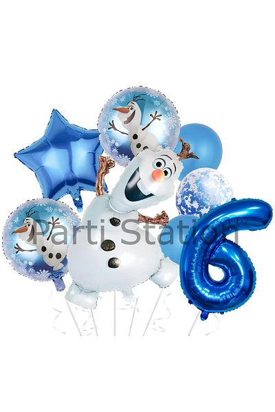 Parti Station 6 Years Old Frozen Elsa Olaf Balloon Set - Frozen and Foil Concept Birthday