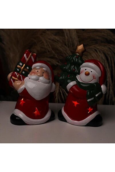 Piraye Gift Yılbaşı Hediyesi Işıklı Hediye Paketleri Tutan Noel Baba Biblosu