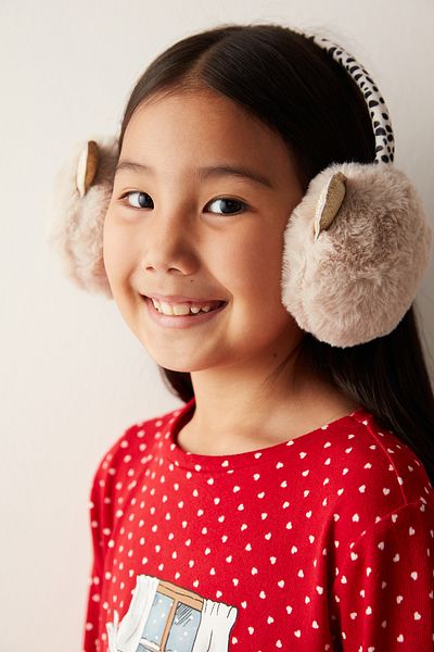 Penti Girl's Leopard Patterned Ecru Headphones