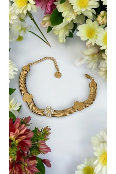 İNN JEWELLERY سوار فولاذي غير مشوه مضاد للحساسية على شكل البرسيم (ضمان المستو...