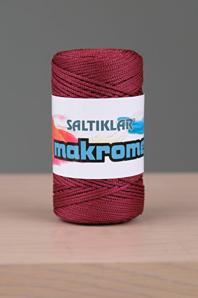 SALTIKLAR حبل مكرامية أحمر كلاريت 3 مم 100 جم - بوليستر-1560
