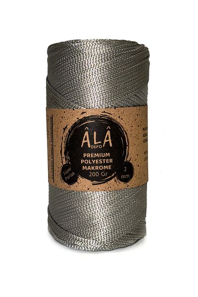 aladepo Πολυεστερική Μακραμέ Premium - Σούπερ Λαμπρός Σακίδιο Σχοινί 2mm, 200 Γραμμάρια