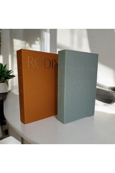 BayCazip Декоративни кутии за книги, покрити с плат, комплект от 2 бр